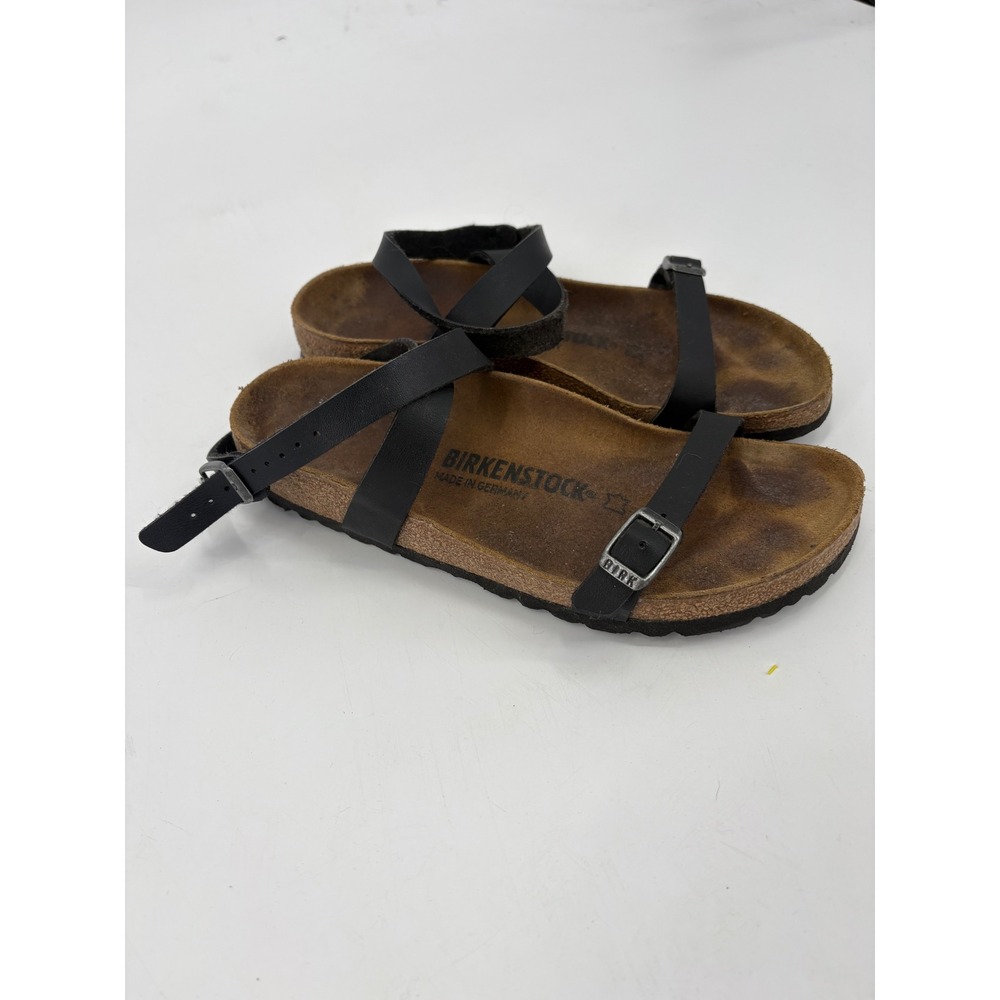 Birkenstock Yara Black Birko-Flor Ankle Strap Sandals Womens 37 L6
